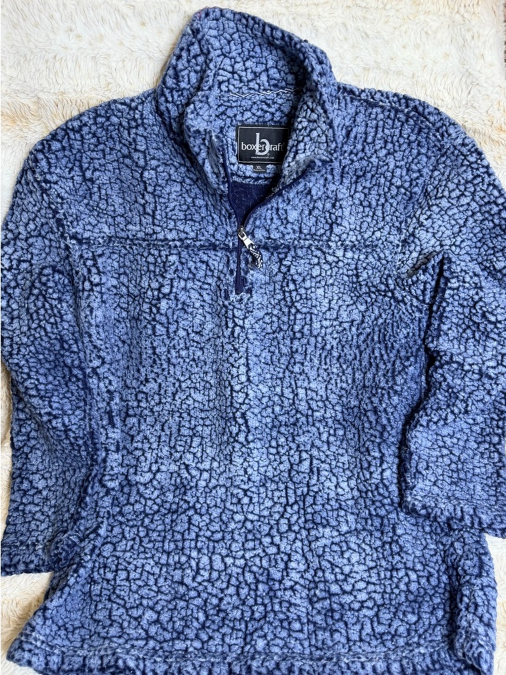 boxercraft Light Blue Sherpa Quarter-Zip Pullover